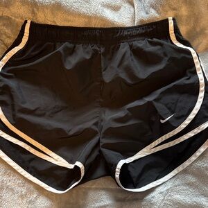 Nike Women's Black and White Athletic Shorts